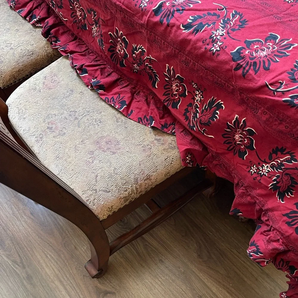 DOUBLE D RANCH home l Twin Duvet Western Red Ruffles